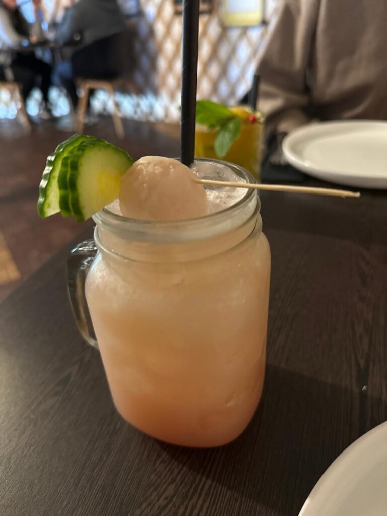 Queen’s Kiss mocktail served at Naadam Restaurant Canberra