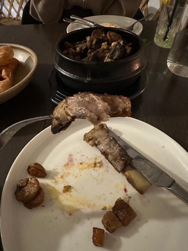 Close-up of Mongolian Lamb cut section showing moist texture at Naadam Canberra