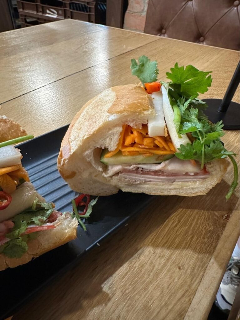 Close-up of traditional banh mi