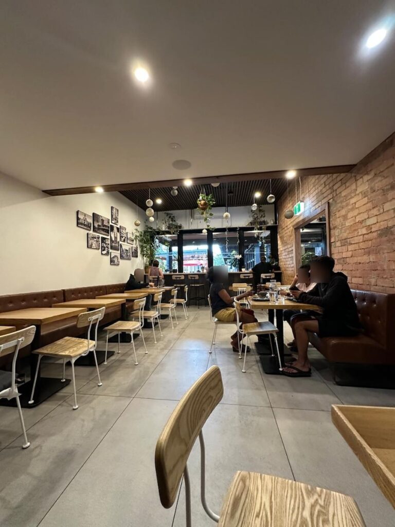 Inside table area