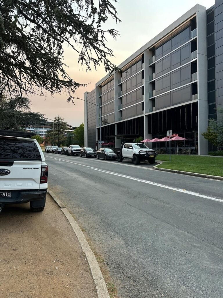 Azuma Den Canberra street parking and hotel parking available