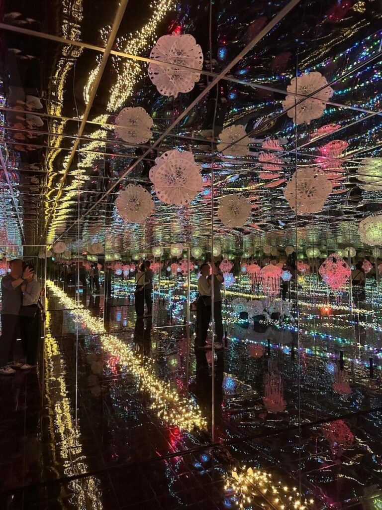 Mirror Room interior at Canberra maze inspired by immersive light installations 