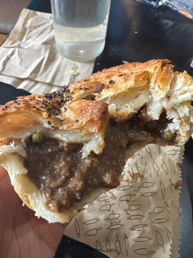 Pepper Steak Pie cross section Earnest Arthur South Nowra