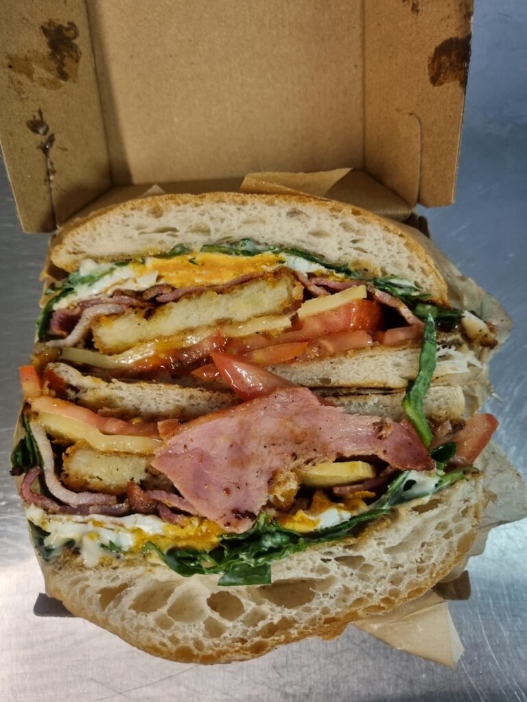 Breaky Burger Fishwicks Culburra Beach breakfast burger