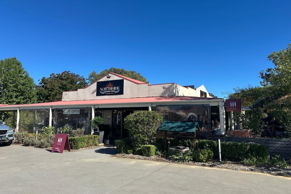 Exterior and entrance of Northside Garden Cafe, a dog-friendly cafe in Canberra