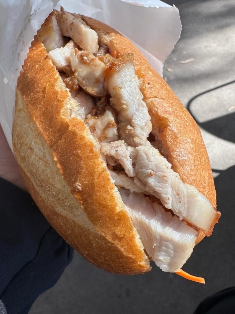 Crispy Pork Banh Mi close up Wanniassa Bakery