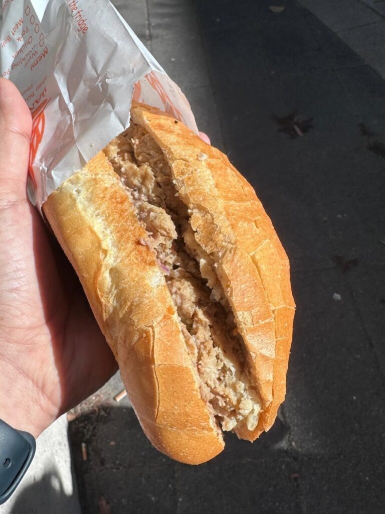Meatball Banh Mi served in banh mi house in Gungahlin